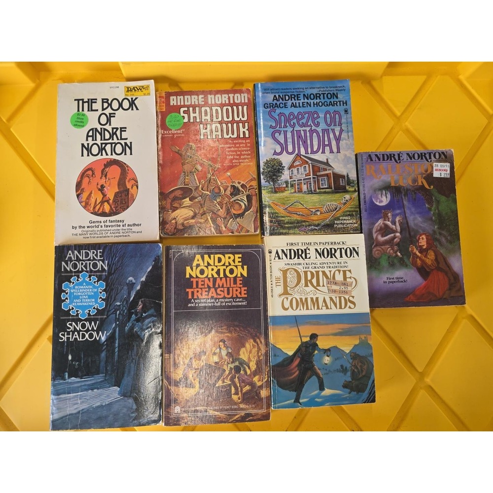 Andre Norton 7 Book Lot Vintage Fantasy Sci-Fi Paperbacks Shadow Hawk Ralestone